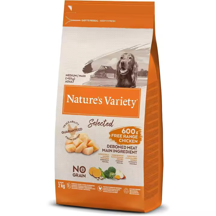 2 Kg NATURE'S VARIETY SELECTED ADULT MEDIUM POLLO PIENSO PARA PERROS - 1