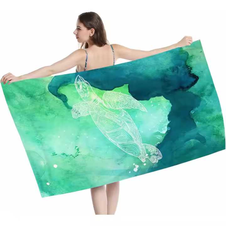 Toalla de Playa 90 * 180cm, Toalla a Prueba de Arena de Secado Rápido, Toalla de Playa Grande sin Arena, Toalla de Baño de Microfibra, para Piscina, Camping, Picnic, Yoga, Deportes, Viaje (verde) - 1