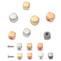 200-300pcs Cuentas De Espaciador Cuadradas CCB Rosa Oro Para Creación De Joyas DIY Pulseras Collares Accesorios Tamaño 3-4mm - details 3