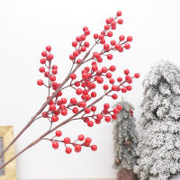 Corona De Bayas Rojas Artificiales Para Navidad Decoración De Árbol Accesorios Para Fiesta De Navidad Adornos Para Mesa De Scrapbooking DIY - details 11