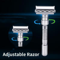 Ajustable Cuchilla De Afeitar De Doble Hoja En Aleación De Zinc Cinc Con 5 Hojas Cuchilla De Afeitar De Cromo Para Hombre Y Mujer Uso En Rostro Y Cuerpo - details 0