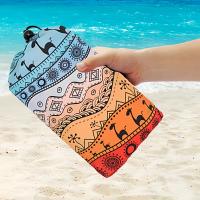 Manta De Playa Impermeable Y Sin Arena Grande Con 4 Palos 70''×86'' Ligera Para Picnic Viaje Camping Material De Lona - details 4