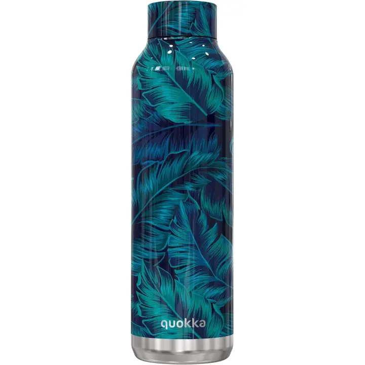 Botella térmica Quokka, Solid Deep Jungle 630ml, mantiene frío y calor, para todo tipo de bebidas, niños y adultos, acero inoxidable - 1