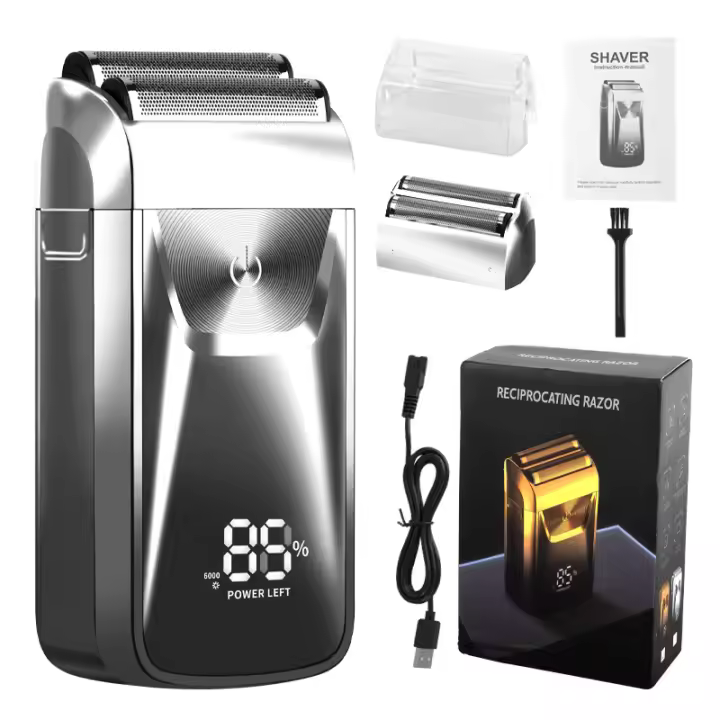 Afeitadora eléctrica portátil para hombres, recortadora de barba, herramientas de peinado de peluquería, máquina de corte de pelo profesional - 1