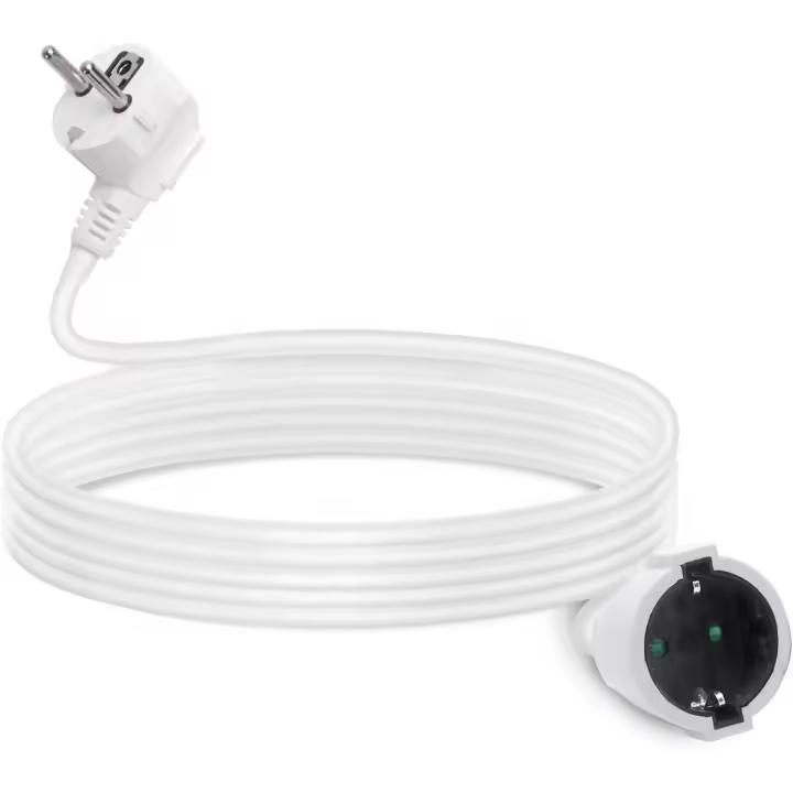Aigostar Cable Alargador Blanco 8m 16A/250V Protección Infantil Enchufe Plano - 1