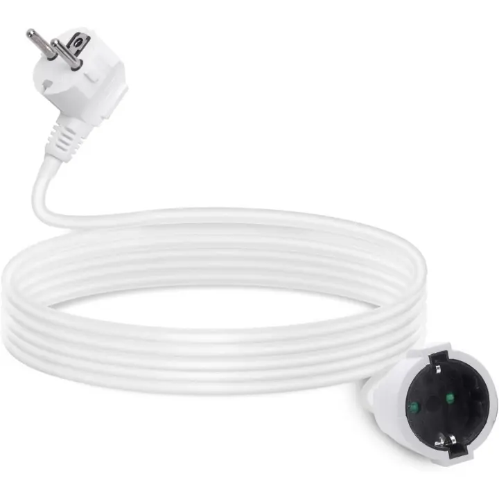 Aigostar Cable Alargador Blanco 8m 16A/250V Protección Infantil Enchufe Plano - 1