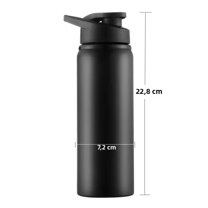 Botella De Deporte Portátil 24oz Acero Inoxidable Para Ciclismo Y Viajes Color Negro Vaso De Bebida Directa Para Adultos - 1
