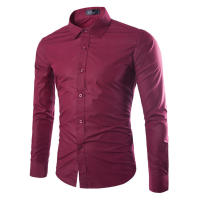Camisa De Manga Larga Para Hombre En 14 Colores Solidos Estilo Casual Moda Candy Color Para Uso Diario Primavera Y Verano - details 11