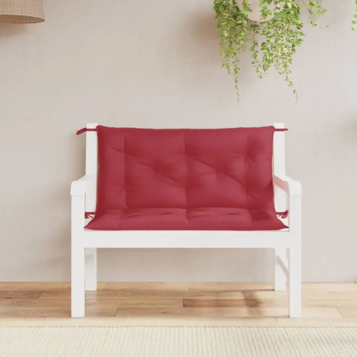 Fundas de Banco de Jardín 2 UDS Rojo 100x50x7 cm - 1