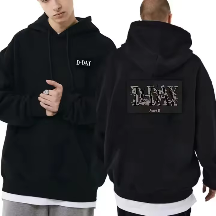  Sudadera Con Capucha Impresa Suga D D-DAY Kpop Para Hombres Y Mujeres Talla Grande Moda De Otoño E Invierno Top Gráfico - 1
