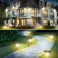 Lámpara De Pared Solar Para Jardín Exterior Sensor De Movimiento Impermeable Luz De Camino Iluminación De Paisaje Para Valla Atrás Del Jardín - details 8