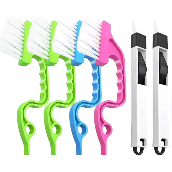 Cepillo para limpiar grietas, 6 piezas de mano, 2 en 1, para recoger polvo - 1