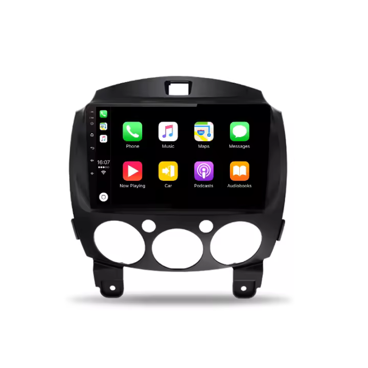 AWESAFE PX9 inalámbrico CarPlay Android Auto Radio para MAZDA 2 2007 2008 2009 2010 2011 2012 2013 2014 coche reproductor multimedia GPS 2 din autoradio volante controles RDS Bluetooth - 1
