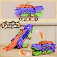 Modelo De Coche Dinosauro Triceratops Desplazable Para Niños Juguete Educativo De Plástico ABS Con Carretera Plegable Y Retroceso - details 20