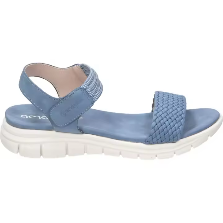 AMARPIES | Sandalias con cuña Amarpies para Mujer – Sandalias con plataforma y cuña baja en Color Azul Jeans – Sandalias Cómodas con Cierre de Velcro – Ajuste máximo – Estilo Casual – Modelo ABZ26590 - 1