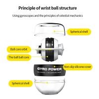 Entrenador De Músculo De Mano Con Autostart Bola De Poder De Gyro Fortalecedor De Braza Y Muñeca Equipo De Fitness Unisex - details 2