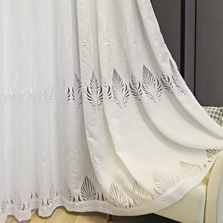 Cortinas De Lujo Jacobeanas Gris Blanca Para Dormitorio Y Sala De Estar Ventanas De Paredes Y Patios Europeas Sastre Tulle Con Anillos Grommet - 1