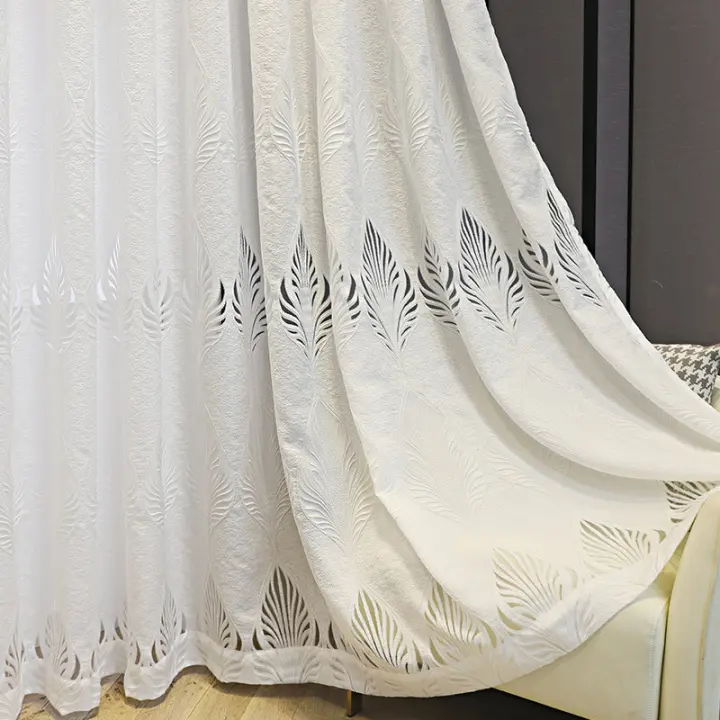 Cortinas De Lujo Jacobeanas Gris Blanca Para Dormitorio Y Sala De Estar Ventanas De Paredes Y Patios Europeas Sastre Tulle Con Anillos Grommet - 1
