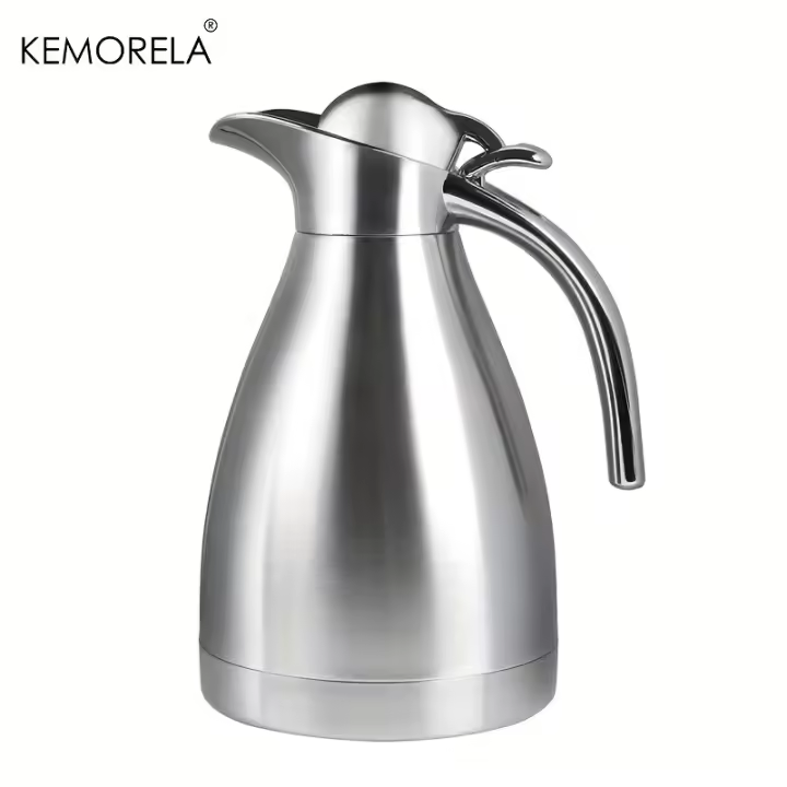 KEMORELA Termo De Acero Inoxidable 1.0L Para Agua Caliente Y Fría Hervidor De Agua Aislado Con Botón Para Mantener Caliente Café Té - 1