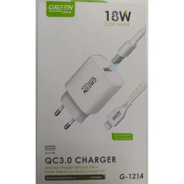 CARGADOR CON CABLE 18W 3.0A MAX G-1214 FOR LIGHTNING - 1