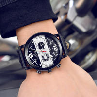 Reloj De Pulsera De Cuarzo Analógico Para Hombres Con Correa De Cuero Moda Casuística Redonda Para Negocios - details 10