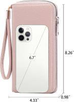 Monederos de piel para mujer, monederos RFID para mujer con múltiples ranuras para tarjetas y compartimentos espaciosos - details 2