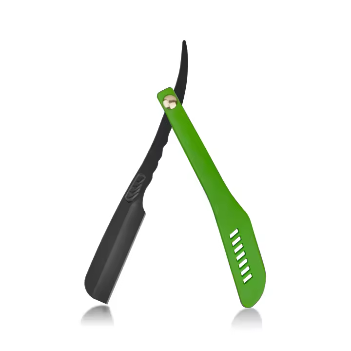 Nueva Tipo Barbera Cuchillo De Afeitar Manual Acero Inoxidable Cuchillas Para Barba Y Cabello Hombre Portador De Afeitar De Acrílico - 1