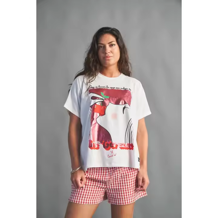 Anabel lee Marcas Mujer Ropa Camisetas y tops  Camiseta blanca - Anabel Lee - Cerezas - 1