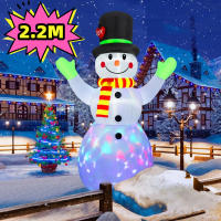 Guantes De Navidad Verdes Inflables Con Hombre De Nieve Modelo Exterior Con Luz LED Giratoria Decoraciones De Navidad Para Interior Y Exterior 7FT - details 6