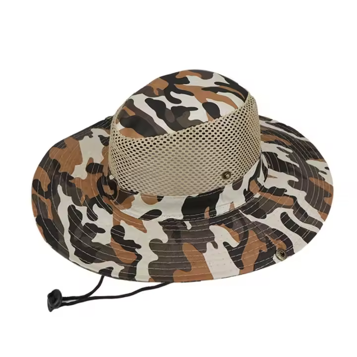 Sombrero De Pescar Y Camuflaje Transpirable Para Hombres Y Mujeres Protección Solar Amplia Para Acampar Y Senderismo - 1