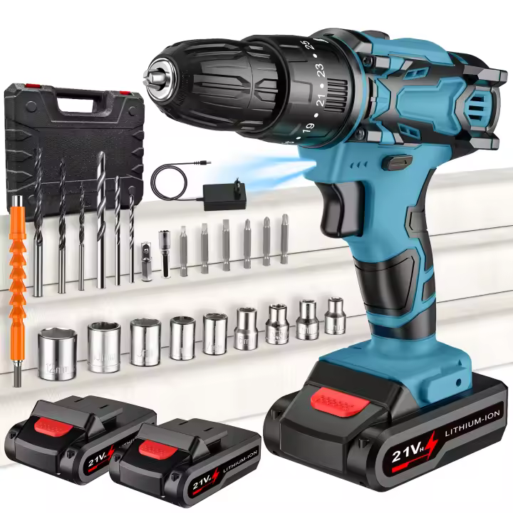 3 in 1 Cordless Impact Drill Brushed Electric Screwdriver  Electric Hammer Drill Mini Wireless Hand Drill Lithium-Ion Battery Power Tools Perfect For Gifts - 1