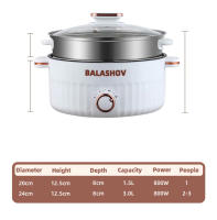 Arrocera Eléctrica Portátil De 1.5L Y 3L Con Multifuncionalidad Antiadherente Para Cocina Y Electrodomésticos 110V 220V EU/US Plug - details 18