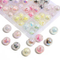 30Pcs/Bag Cuentas Redondas De Resina Plateada En Colores Explosivos 16mm Para Joyería DIY Hecha a Mano Pulseras Y Aretes - details 4