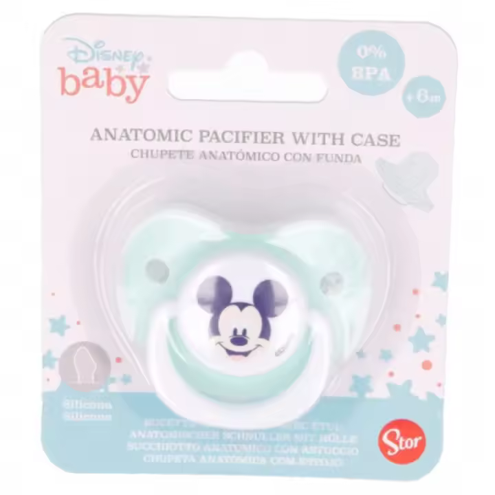 Chupete Mickey Mouse Verde Bebé - Tetina Anatómica de Silicona - 1