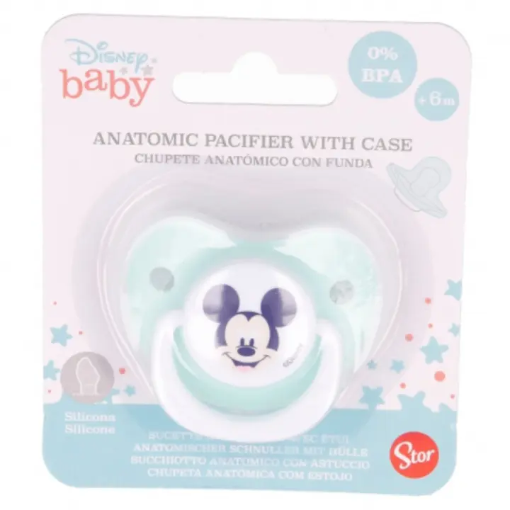 Chupete Mickey Mouse Verde Bebé - Tetina Anatómica de Silicona - 1
