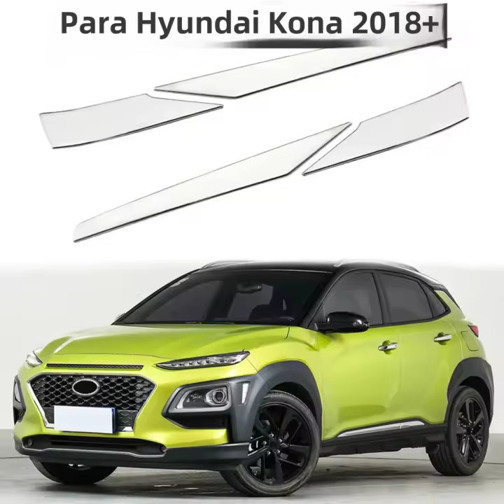 4Pcs Pegatinas De Acero Inoxidable Para Espejo Retrovisor De Coche Cubierta Antiseña Accesorios Para Hyundai Kona Kauai Encino 2017-2021 - 1
