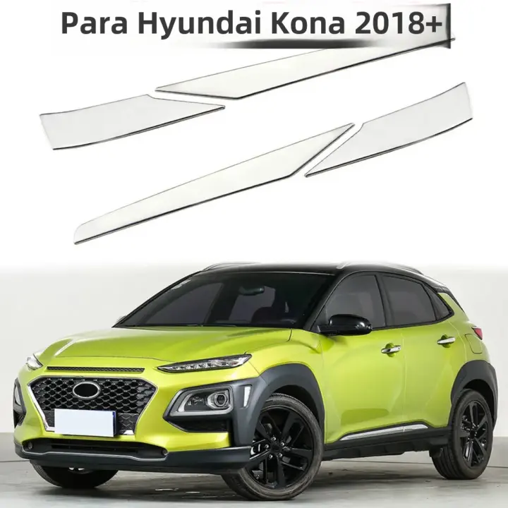 4Pcs Pegatinas De Acero Inoxidable Para Espejo Retrovisor De Coche Cubierta Antiseña Accesorios Para Hyundai Kona Kauai Encino 2017-2021 - 1