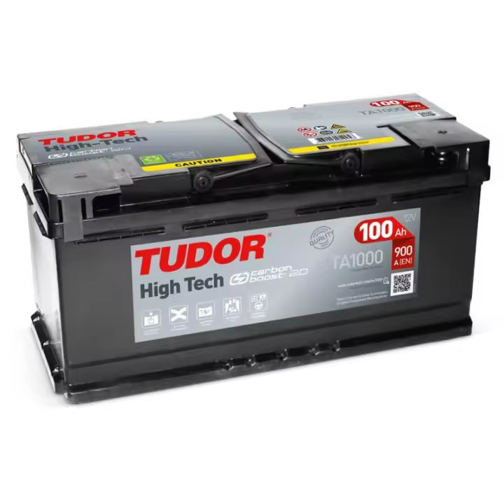 Tudor TA1000 Gama High Tech Batería de Coche 100Ah 900A - Alto Rendimiento - 1