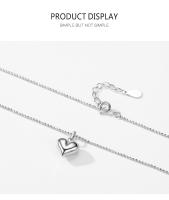 Zenyth-Collar with Colgante de Cuentos de Amor Romántico de Plata s925, Diseño de Nicho Femenino, collar INS, Cadena simple y versátil en forma de corazón. - details 4
