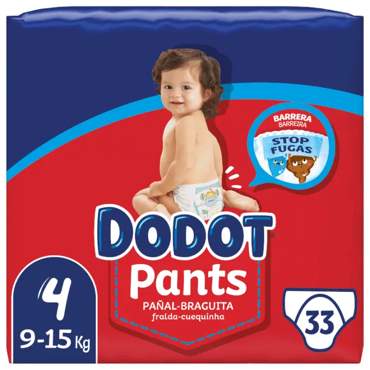 DODOT PANTS PAÑAL BRAGUITA TALLA 4 33 UNIDADES - 1