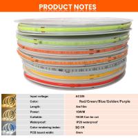 Tira LED COB Multicolor 10-1m 220V Flexible Alta Brillo 240 LEDs IC Inteligente Sin Conducteur Iluminación Lineal RA95 Para Sala De Estar - details 8