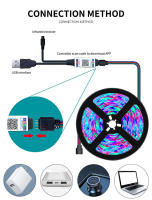 Tira De Luces LED RGB USB 2/3/4m 60LEDs 5V SMD 5050 Control Inteligente APP Bluetooth Fita LED Para Computador Y TV Backlight - details 7