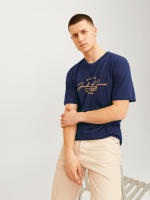 Jack & Jones Hombre Pack 2 Camisetas de Algodón, Mod JWHFERRIS TEE SS CREW NECK Logo estampado REF 287695 - details 4