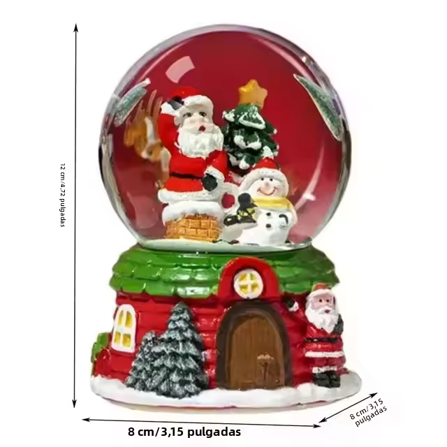 Globo De Agua Con Música LED De Navidad Tema Fantasía Decoración De Navidad En Forma De Bola De Cristal Con Figura De Dibujos Animados Pilotos Incluidos - 1