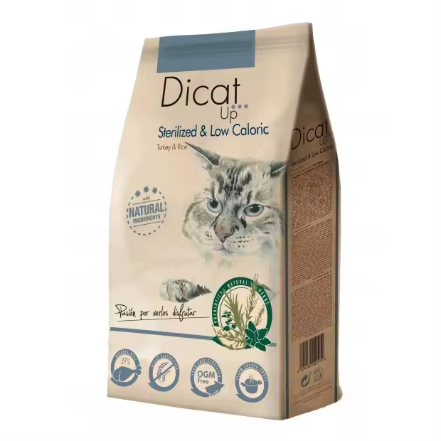 Dibaq Dicat up, comida para gatos, esterilizado, low caloric, pienso, 3 Kg - 1