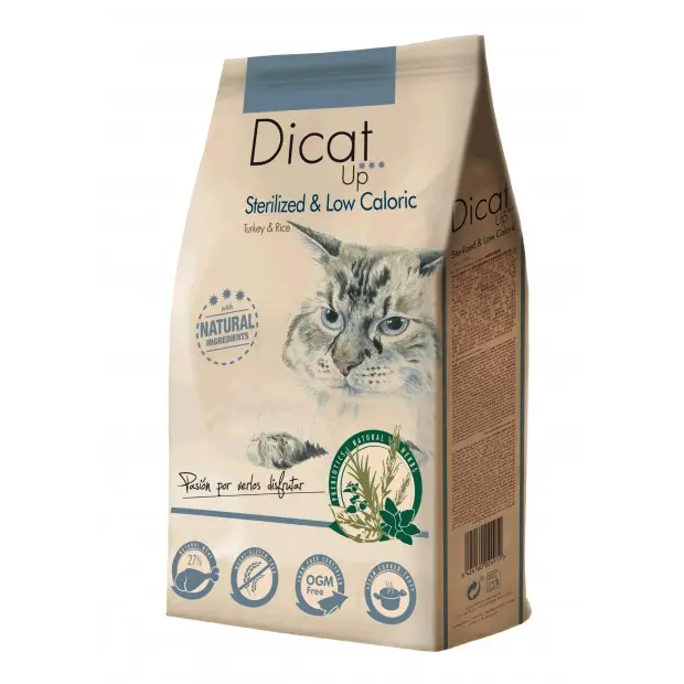 Dibaq Dicat up, comida para gatos, esterilizado y low caloric, pienso, 14 Kg - 1
