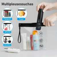 Banner - Bolsa de viaje, Bolsa de aseo, Bolsa Avion para Llevar Líquidos, Transparente, Negro