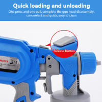1500W pistola pulverizadora de pintura electrica HVLP, pistola de pintura para paredes de casa spray pulverizador de agua,  boquilla aerografo Muebles de jardín herramientas de pintura prostormer - details 2