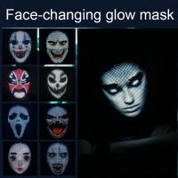 Bluetooth APP Control Smart LED Face Masks Programmable Change Face DIY Photoes For Party Display LED Light Mask For Halloween Carnival - details 1