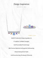 Zenyth-collar con Colgante de circón Geométrico para Mujer, anillo de Plata de Ley 925, accesorios de Boda, Conjunto de joyería de regalo - details 1